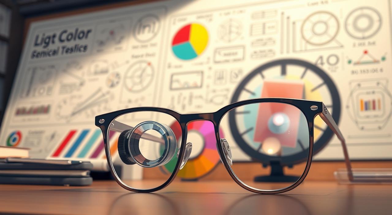 A high-resolution, detailed illustration of the fundamental concepts and techniques in lens correction and color grading. In the foreground, a pair of eyeglasses with intricate lens structure, displaying the various layers and components involved in the optical correction process. In the middle ground, a color wheel and various color swatches, showcasing the nuances of color profiles and balancing. In the background, a soft, out-of-focus backdrop of technical schematics and diagrams related to the optics and color science. The overall scene is lit with a warm, technical lighting, emphasizing the precision and complexity of the subject matter. Rendered in a clean, technical illustration style with a focus on accuracy and attention to detail. A high-resolution, detailed illustration of the fundamental concepts and techniques in lens correction and color grading. In the foreground, a pair of eyeglasses with intricate lens structure, displaying the various layers and components involved in the optical correction process. In the middle ground, a color wheel and various color swatches, showcasing the nuances of color profiles and balancing. In the background, a soft, out-of-focus backdrop of technical schematics and diagrams related to the optics and color science. The overall scene is lit with a warm, technical lighting, emphasizing the precision and complexity of the subject matter. Rendered in a clean, technical illustration style with a focus on accuracy and attention to detail.