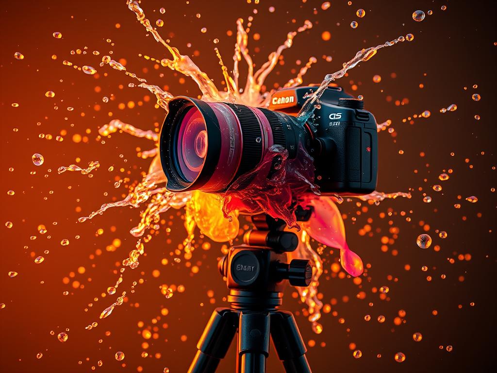 Cámara réflex grabando video de alta velocidad