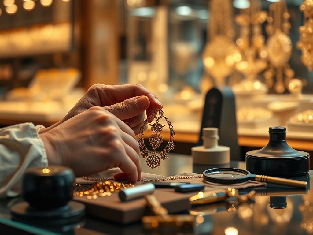Mantenimiento de joyería chapada en oro